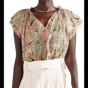 ✨ULLA JOHNSON Ida Top - Ivory Birds of Paradise✨